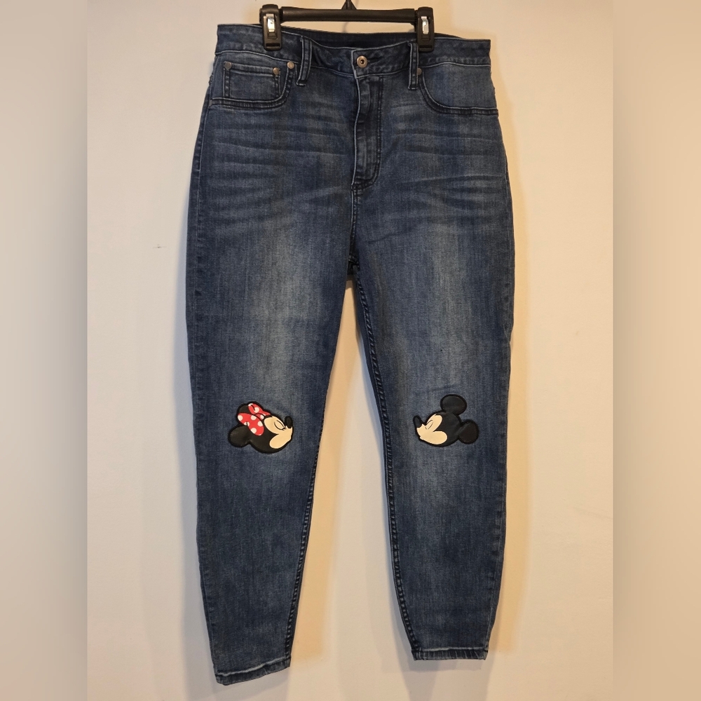 Disney Micky & Minni Kiss Dark Blue Jeans with Character Accents,      Size 17.